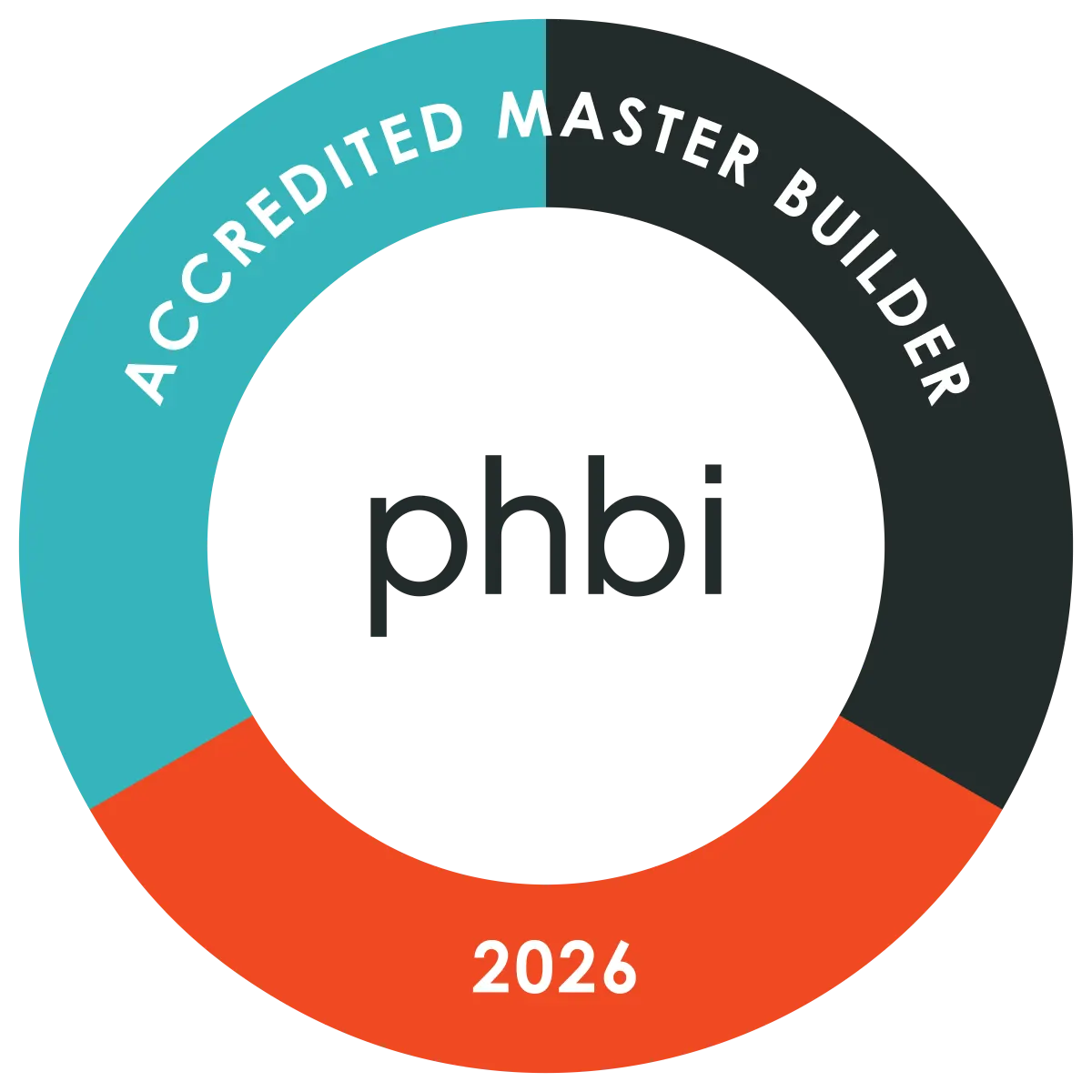 PHBI Accredited Master Builder badge, 2026